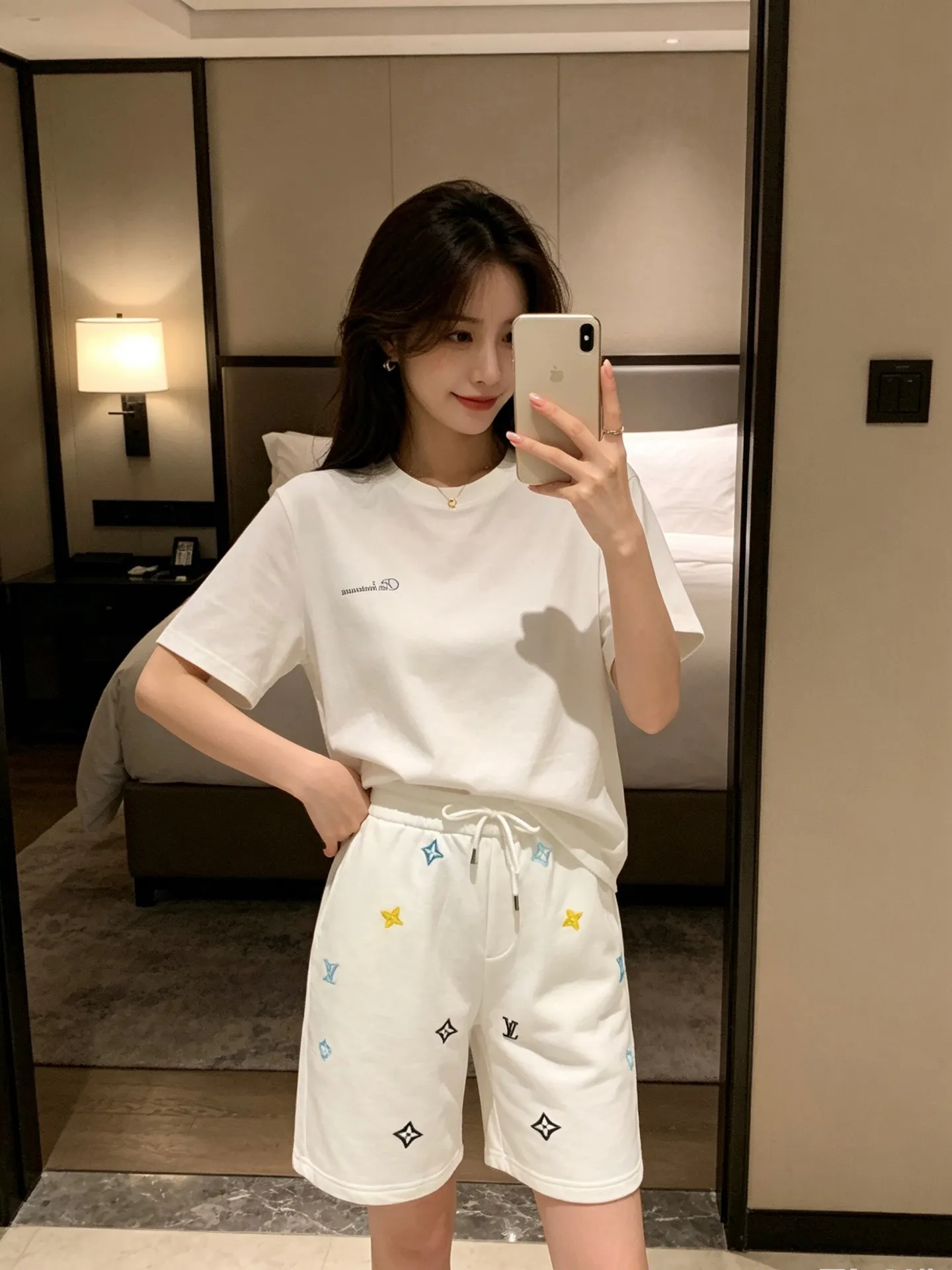 Louis Vuitton/Louis Vuitton 26ss colorful presbyopic embroidered shorts